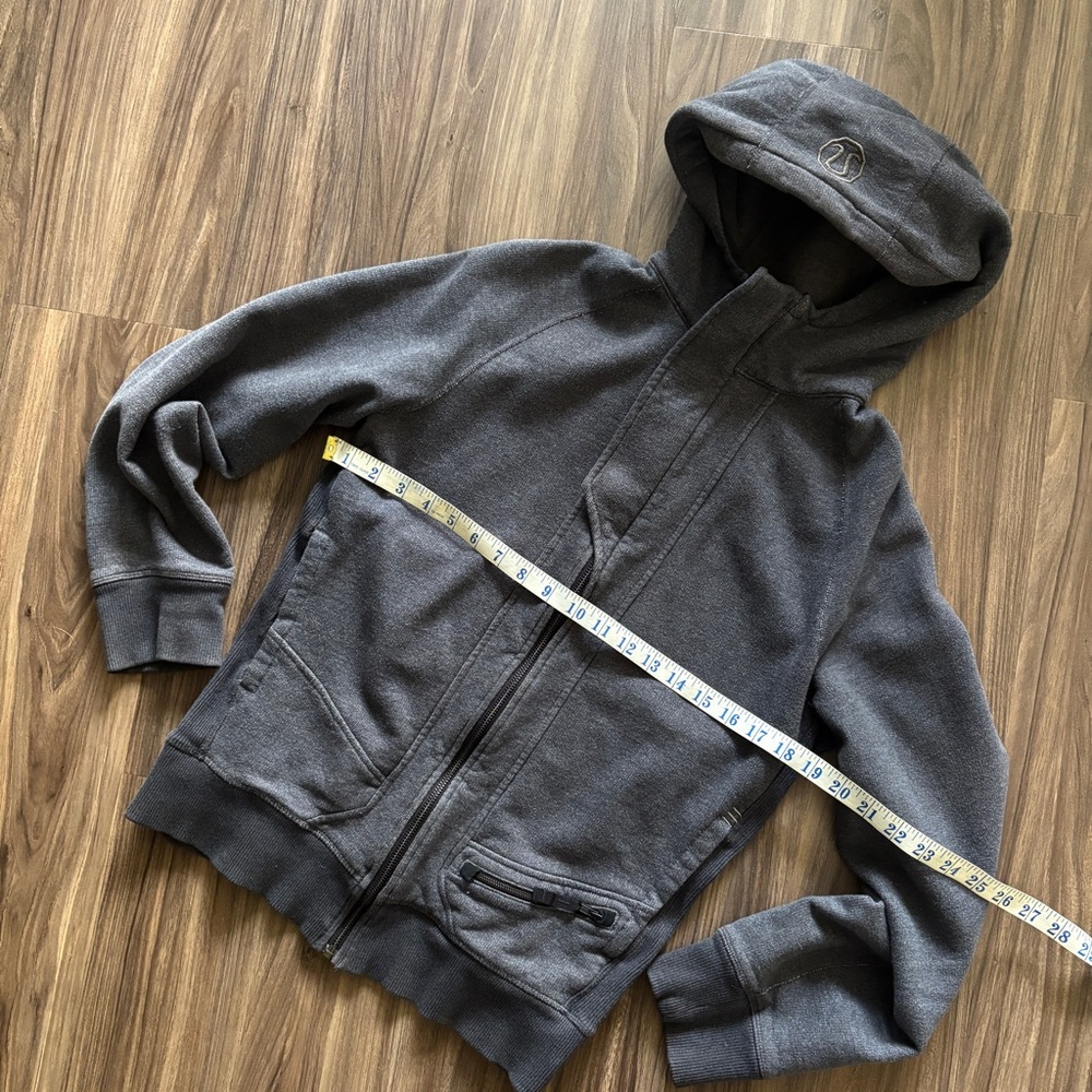 Lululemon Men's Deep Cove Full Zip Charcoal Gray Hoodie - Picture 9 of 13